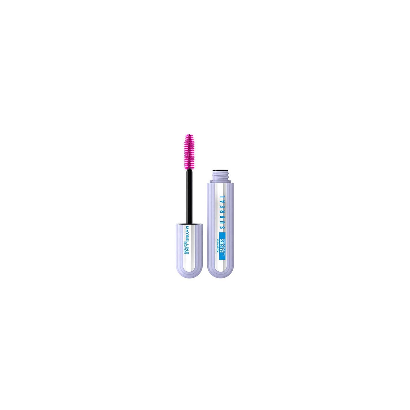 Maybelline New York - Máscara de pestañas Falsies Surreal Waterproof para maquillaje mujer, con efecto de extensión y volumen 10x, cepillo de hélices para aplicación precisa y resistencia al agua todo el día