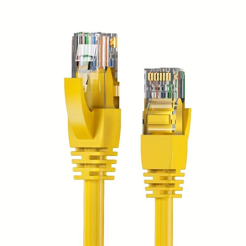 CABLEPELADO Cable de Red, Cable LAN, Cable de Datos, Cable Gigabit, Cable RJ45, Cable de Comunicaciones, Cable Trenzado, Categoría 6A, Compatible PC, PS4, PS5, Xbox, Smart TV, Server, 50 cm, Amarillo