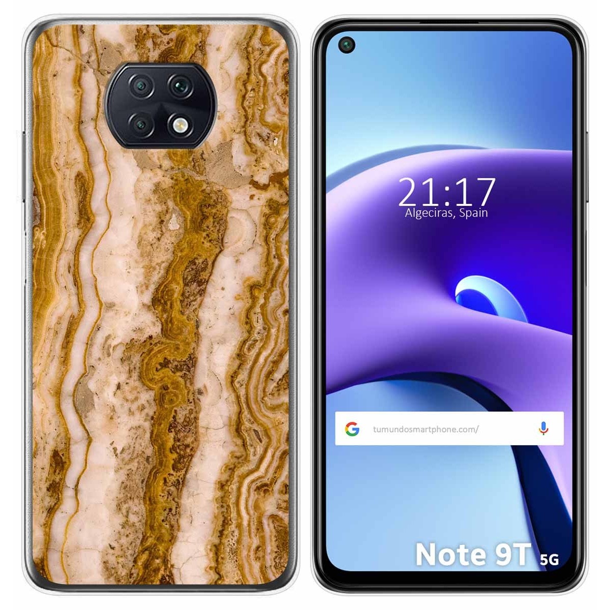 Tumundosmartphone Funda Gel Tpu para Xiaomi Redmi Note 9T 5G diseño Mármol 10 Dibujos