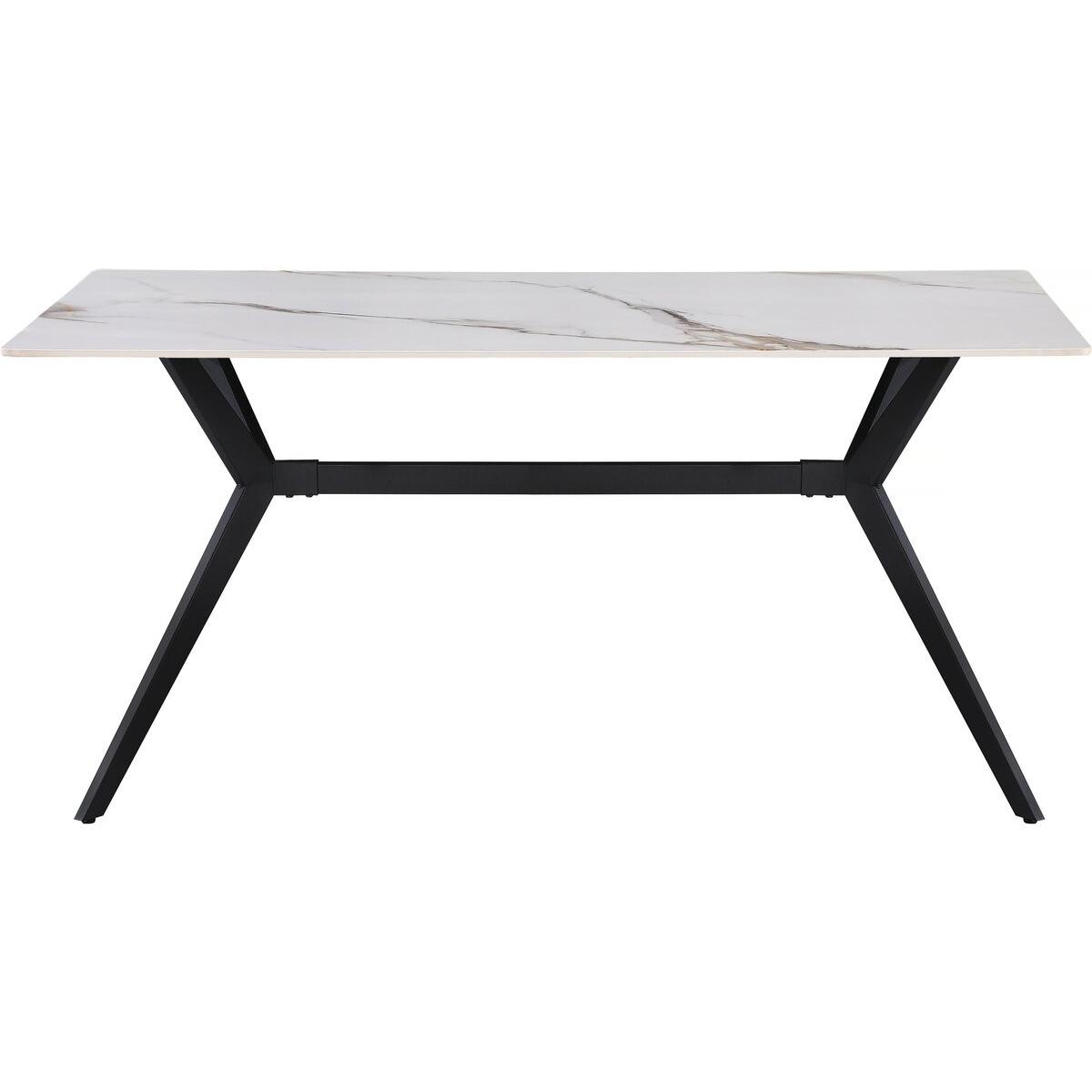 Habitat y Jardin - Mesa de comedor de cerámica "Boreal" - 4 a 6 personas - 160 cm - Blanco