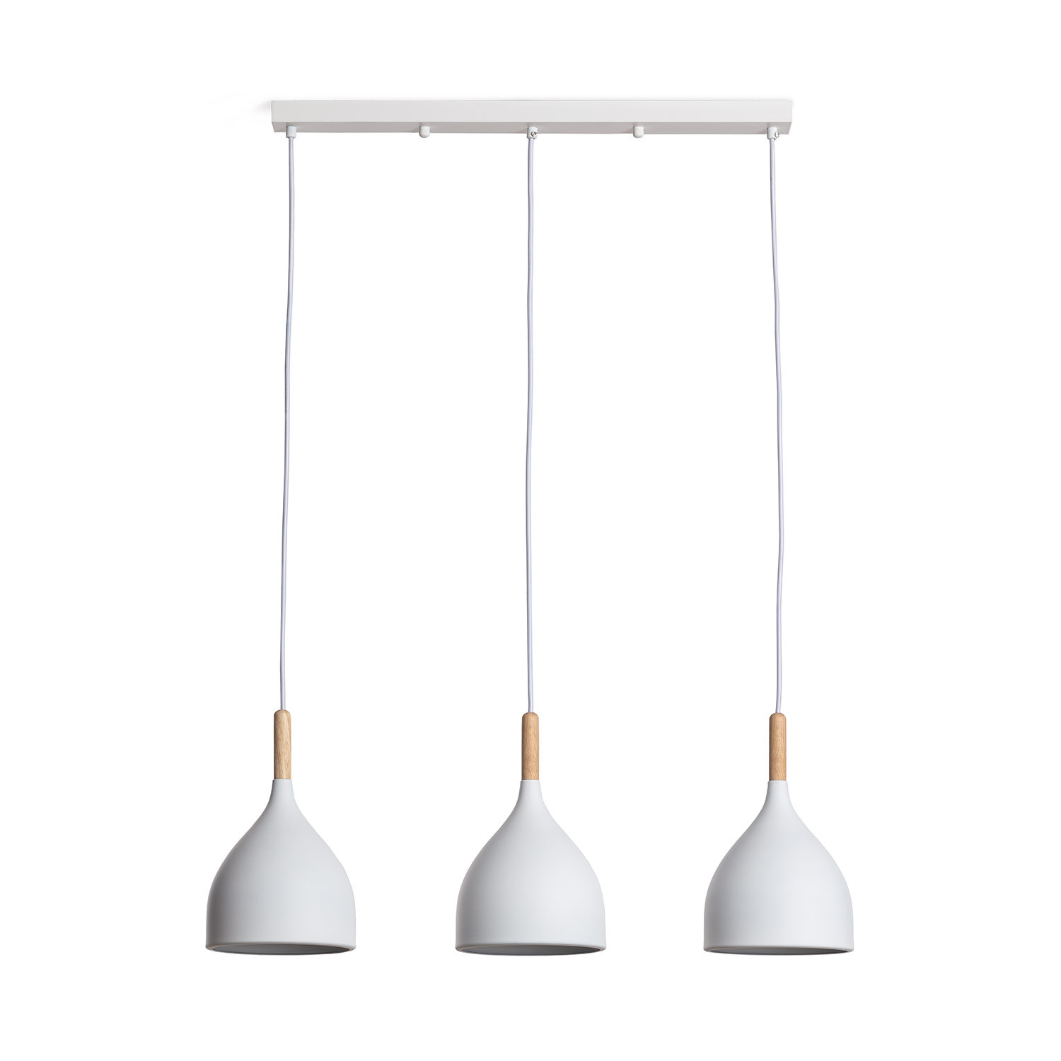 Ledkia Lámpara Colgante Metal y Madera Karlek Blanco