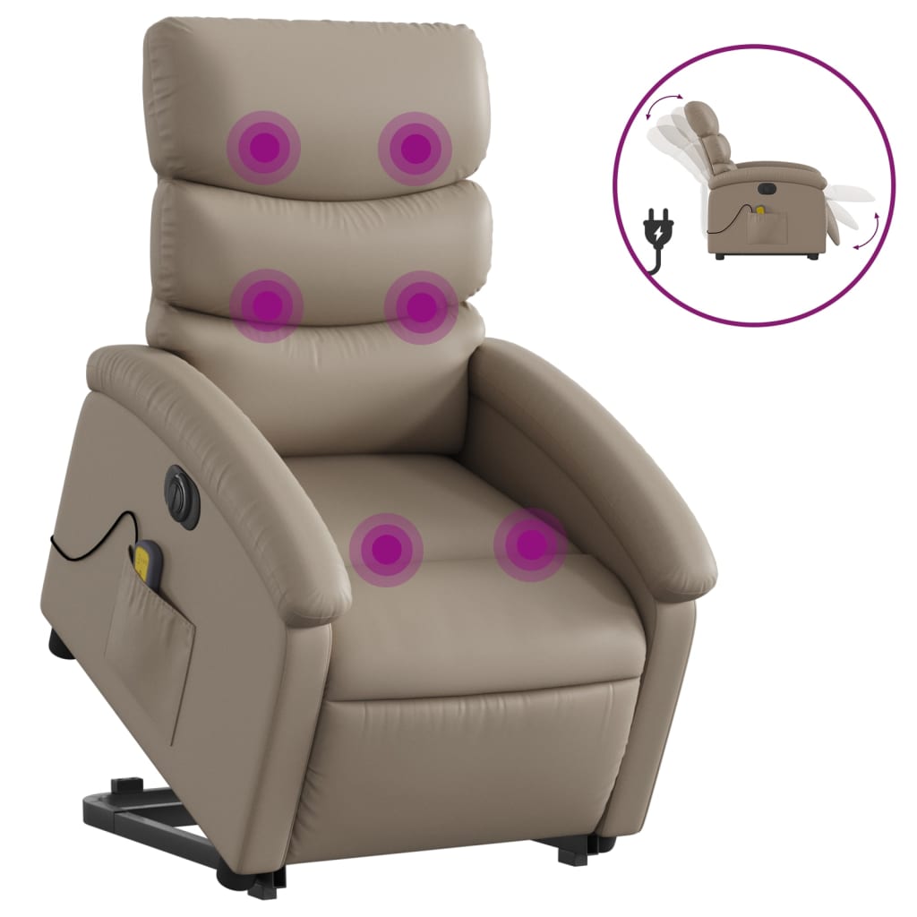 Vidaxl Sillón Reclinable de Masaje Eléctrico Cuero Sintético Negro
