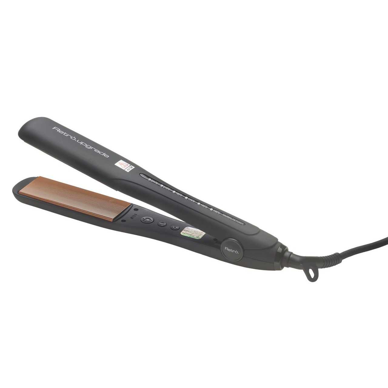 Retro Upgrade - Plancha de Pelo Retro Upgrade Big Keratin Power 242CKA Profesional, Color Negro