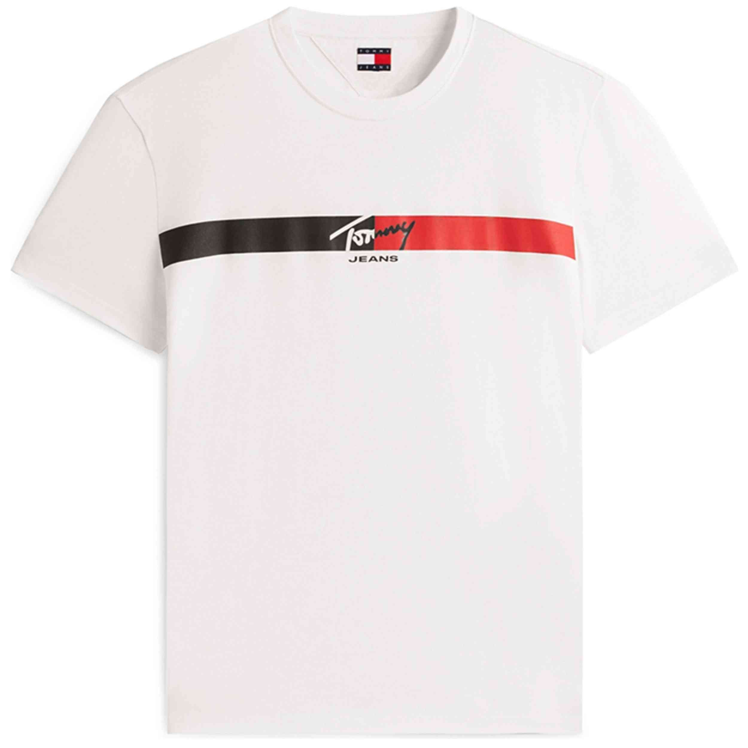 Camiseta De Manga Corta Tommy Hilfiger modelo TJM REG SIGNATURE STRIPE T EXT para Hombre en color Blanco