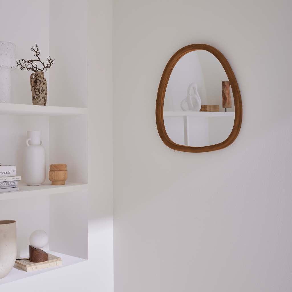 sweeek - Espejo de madera de abeto decorativo de pared, 55cm , Charlie , 50x3x55