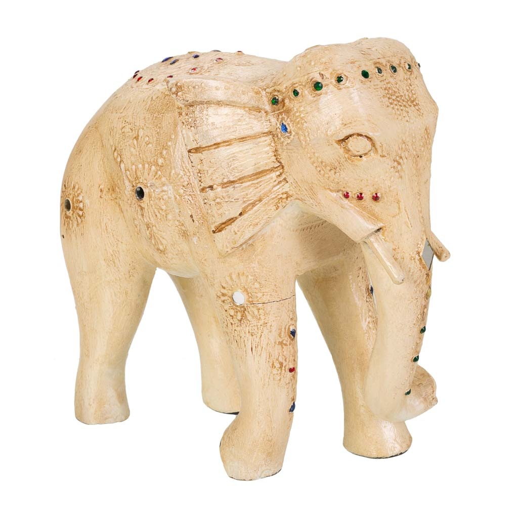 Wonderlust Deco - Figura decoración pintada artesanal 24x11,5x24 Beige 24x11,5x24h cm