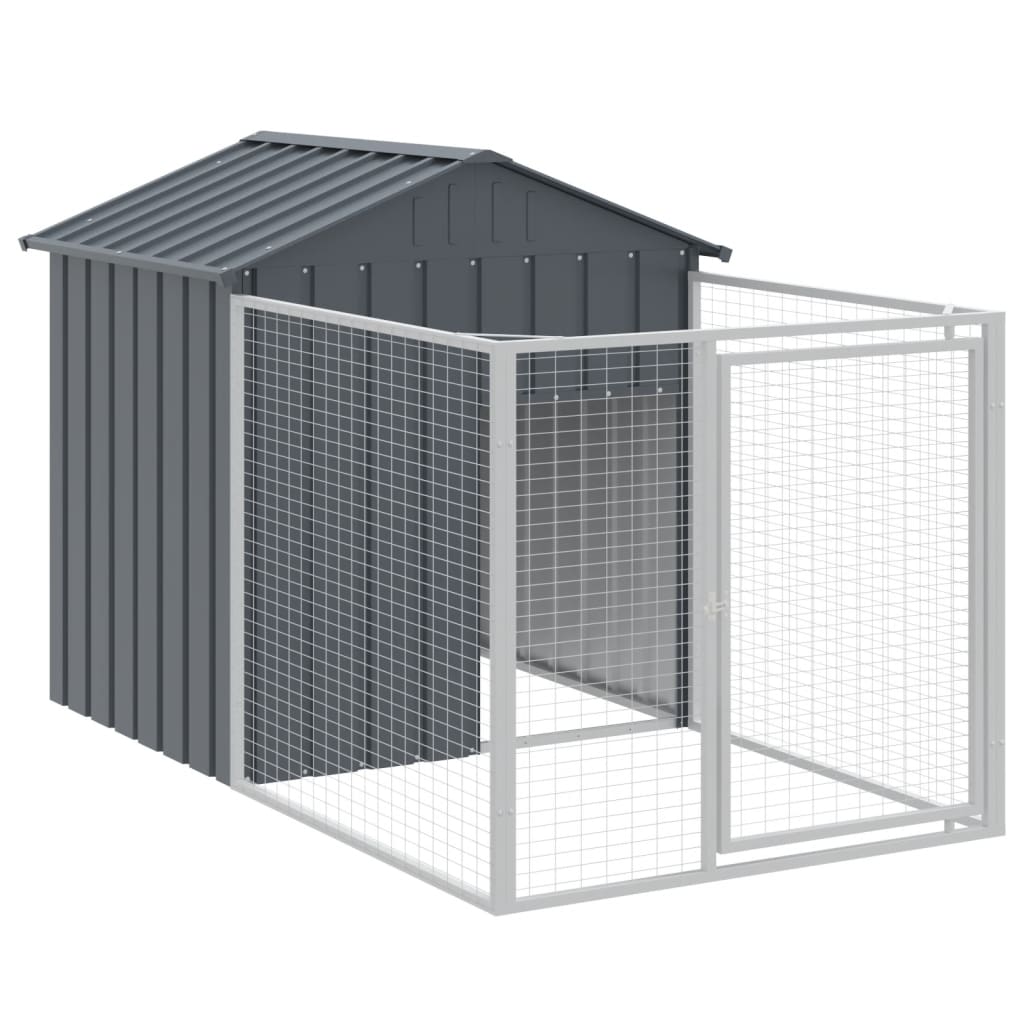 vidaXL Caseta para Perros con Tejado Perrera Jaula Acero Galvanizado Color Antracita,  Gris claro, y mas