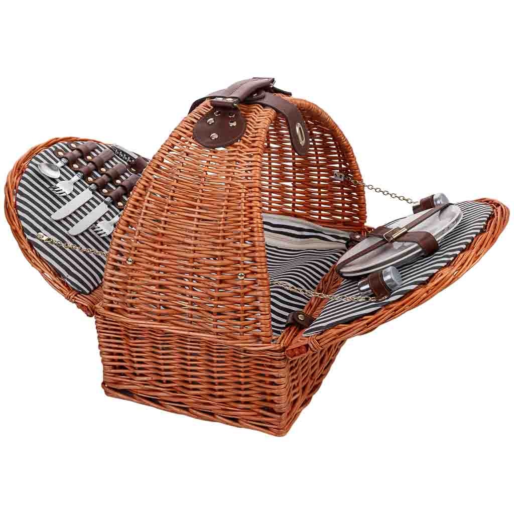 Wonderlust Deco - Cesta de picnic 2 servicios marrón 40x28x14/40cm Marrón 40x28x14/40h cm
