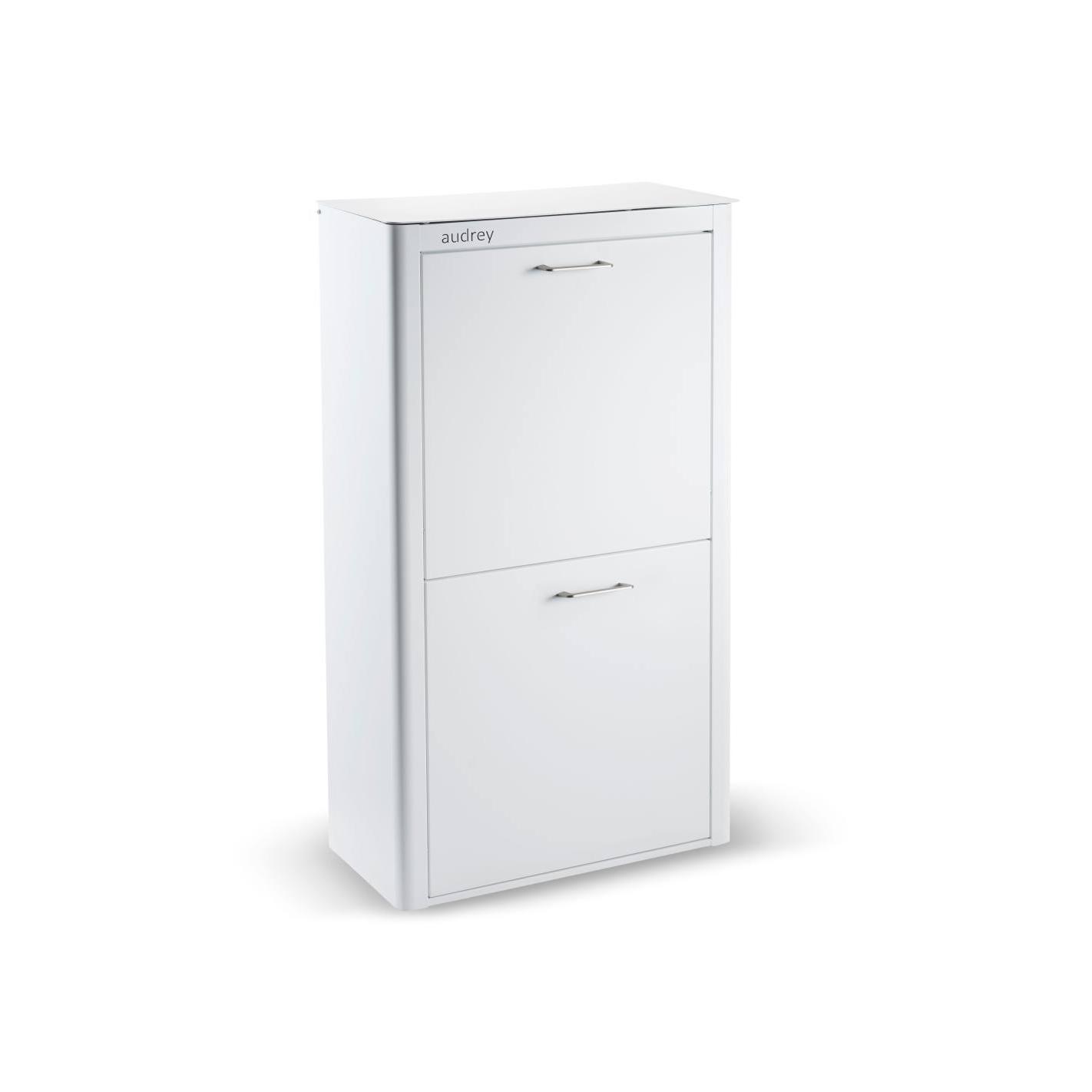 DON HIERRO - Cesto de ropa AUDREY, 100L, 3 compartimentos, metal blanco, diseño moderno-