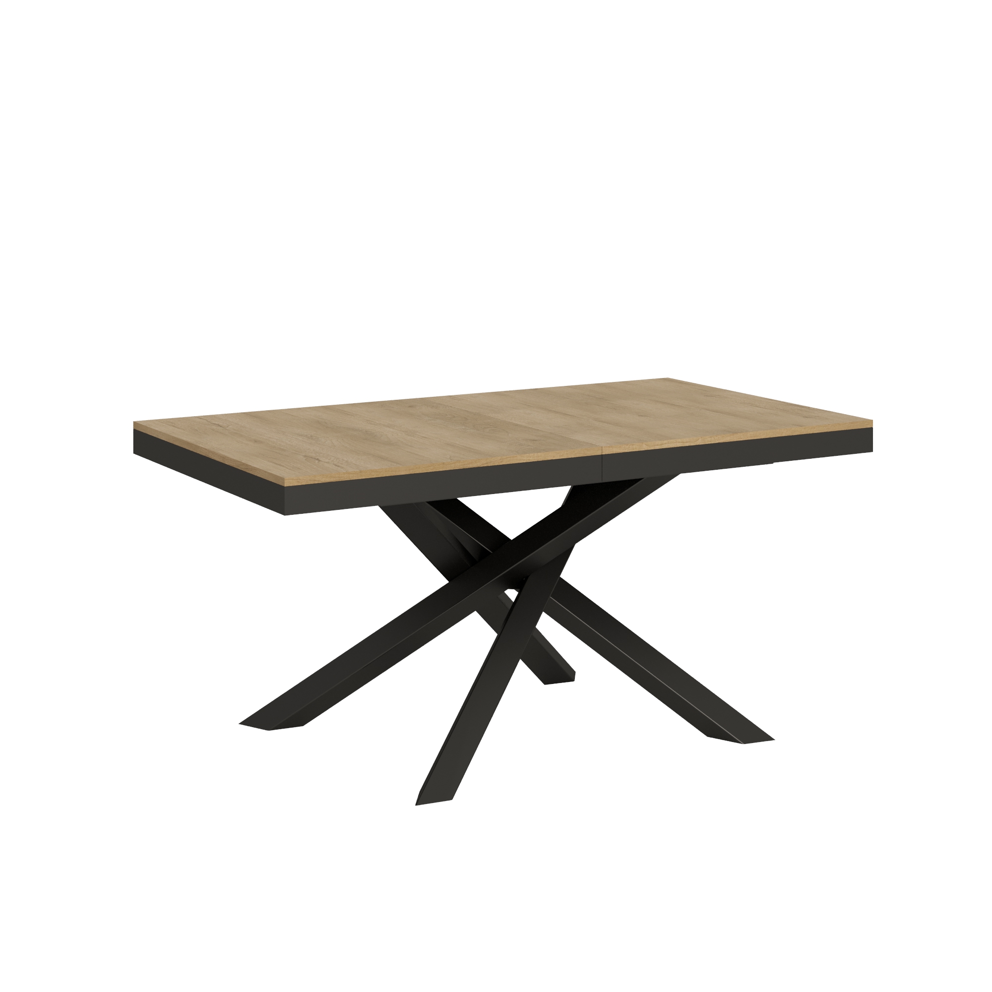 Mesa extensible 90x160/264 cm Volantis Evolution Roble Nature estructura Antracita - Itamoby