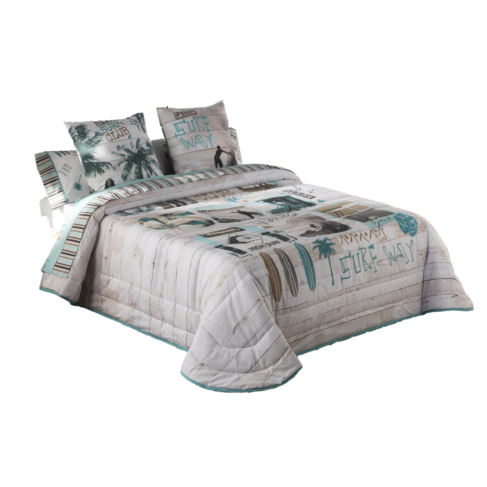 JVR - Colcha Bouti modelo SURF  - Tejido 100% Algodón - Estampado digital - Cama 80/90/105/135/150 - Fabricado en España