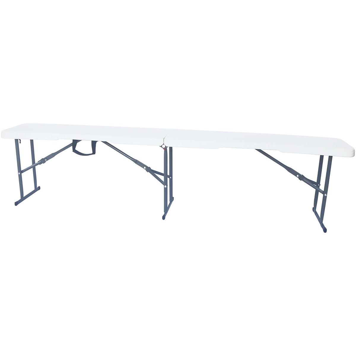 Habitat y Jardin - Banco de metal "Foldy" - 183 x 29 x 42 cm - Blanco