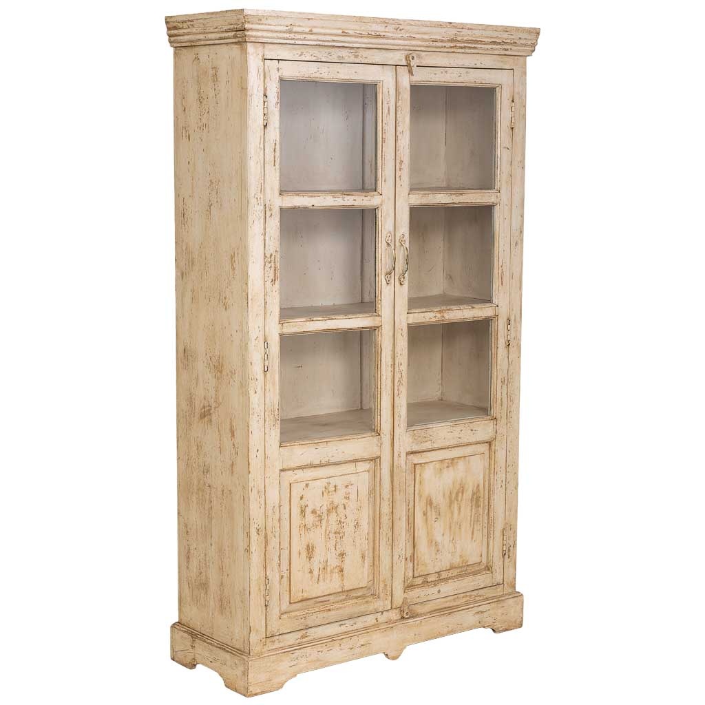 Wonderlust Deco - Vitrina de madera artesanal beige 105x40x180h cm Beige 105x40x180h cm