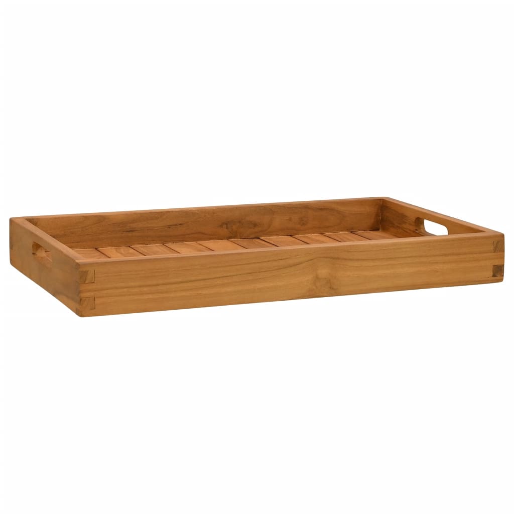 vidaXL Madera de Teca Maciza Bandeja Servir Plato Fruta Desayuno Té Dimensiones 60 x 35 cm,  50 x 50 cm,  60 x 60 cm y mas