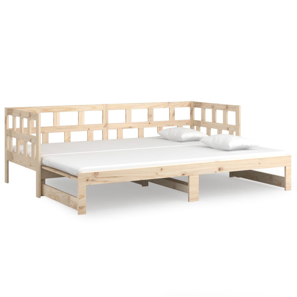 vidaXL Sofá cama extraíble madera maciza de pino 2x(80x200) cm