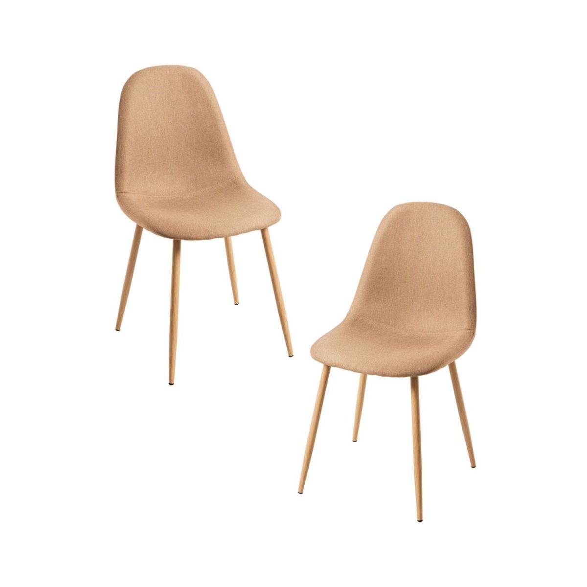 Regalos Miguel - Packs Sillas Comedor - Pack 2 Sillas Teok Tela - Marrón arena
