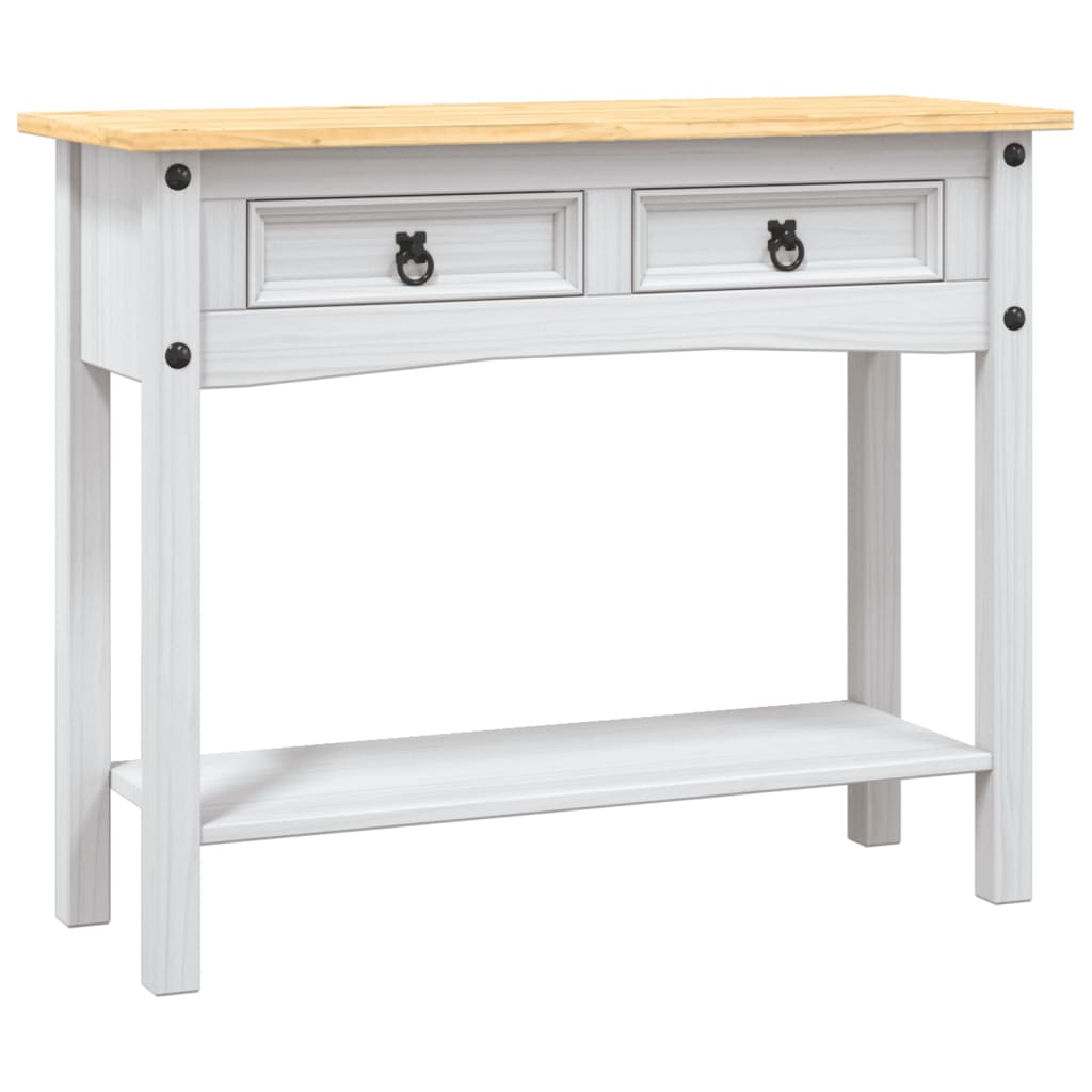 Vidaxl Mesa Consola Corona Range de Pino Mexicano 93x34,5x73 Cm Marrón y Blanco