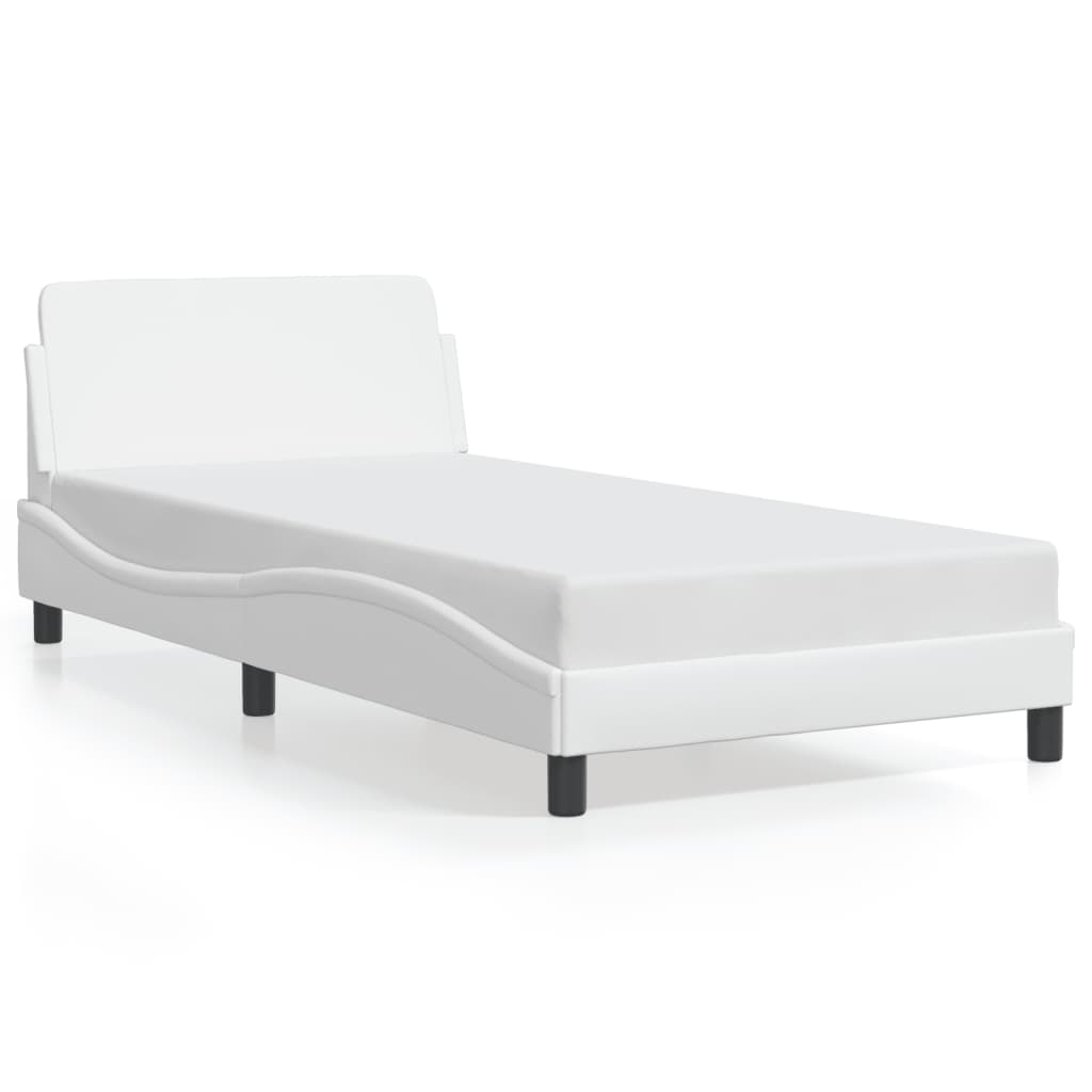 vidaXL Estructura de cama Dover cuero sintético blanco 100x200cm