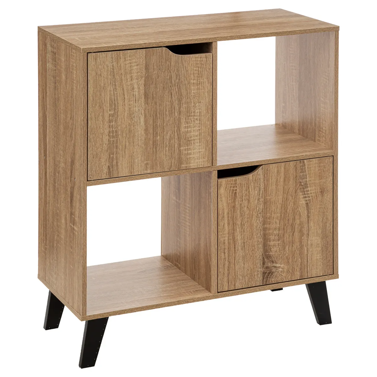 STARLEY-Estantería 4 cajones 2 puertas imitación madera natural .L. 67,6 x P. 32,5 x A. 80 cm
