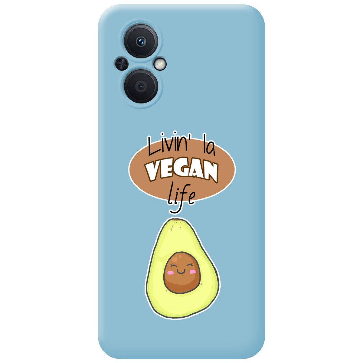 Funda Silicona Líquida Azul para Oppo Reno 8 Lite 5G diseño Vegan Life Dibujos