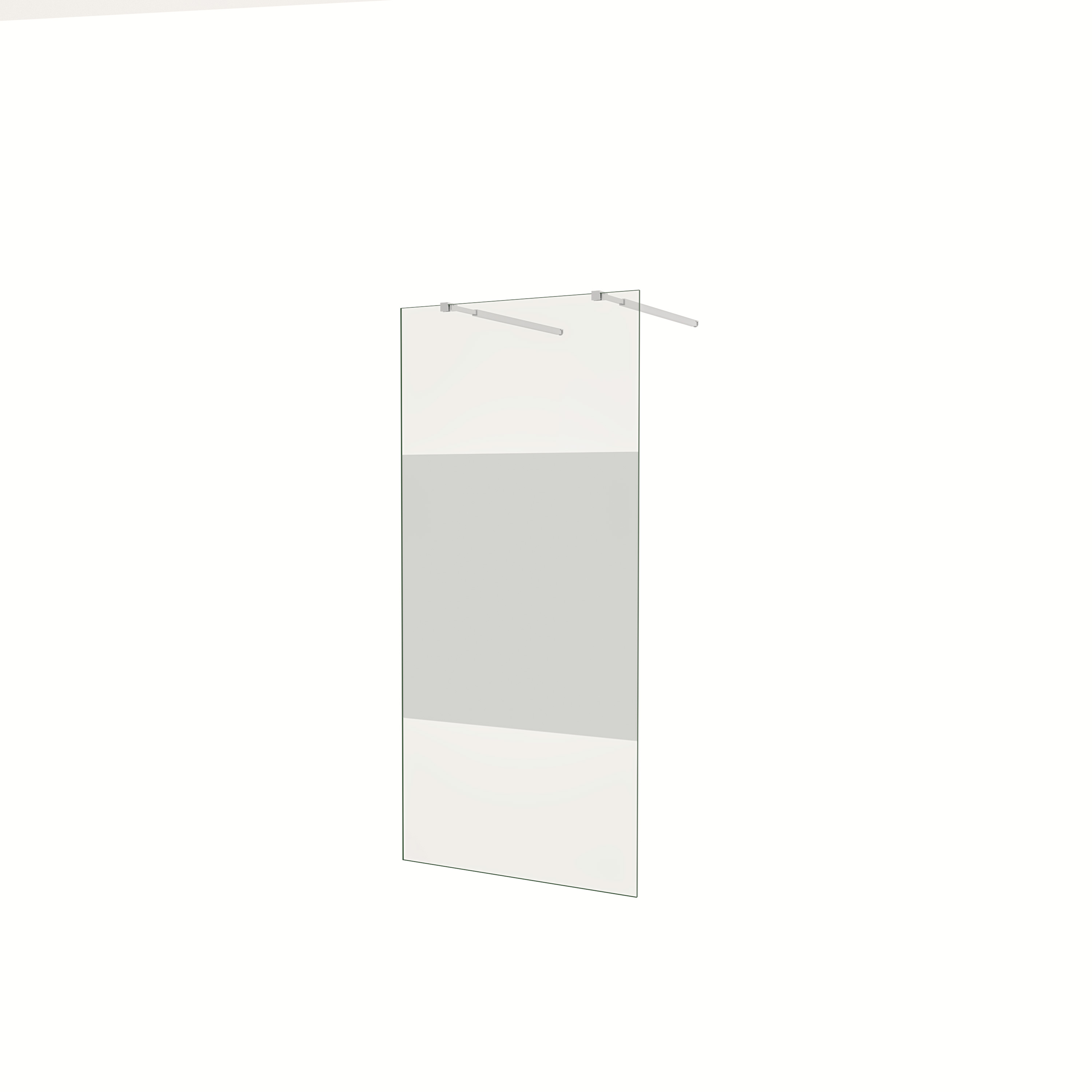 AICA Panel de ducha Serigrafiado Central Vidrio 8mm con Película de Seguridad a Prueba de Explosiones 67x200cm con Dos barras ajustables 73-120cm