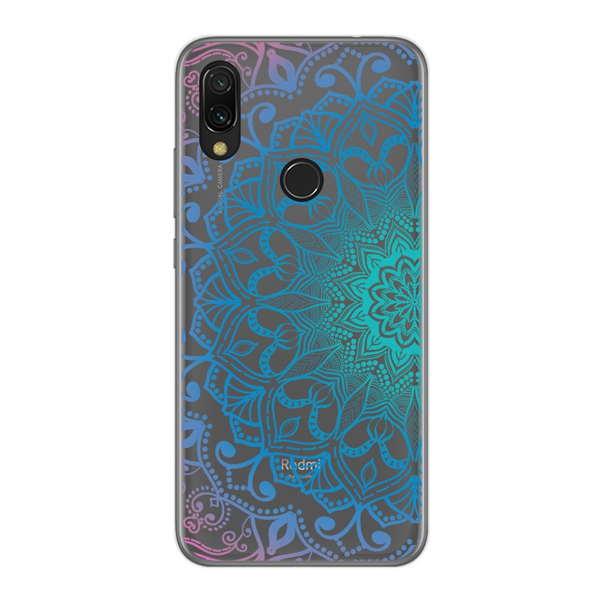 Tumundosmartphone Funda Gel Transparente para Xiaomi Redmi 7 diseño Mandala Dibujos