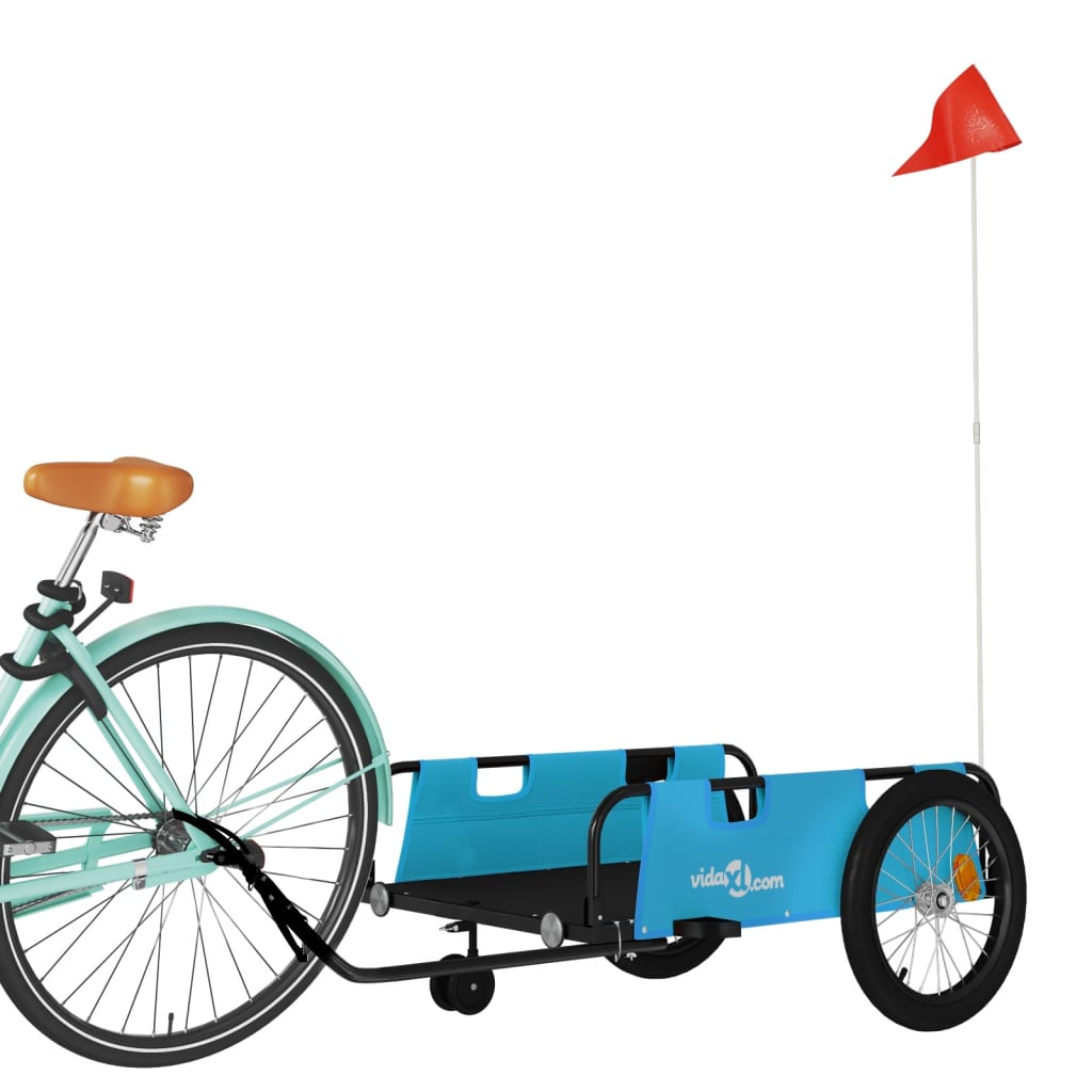 vidaXL Remolque para bicicletas hierro y tela Oxford Color Negro,  Amarillo,  Azul y mas