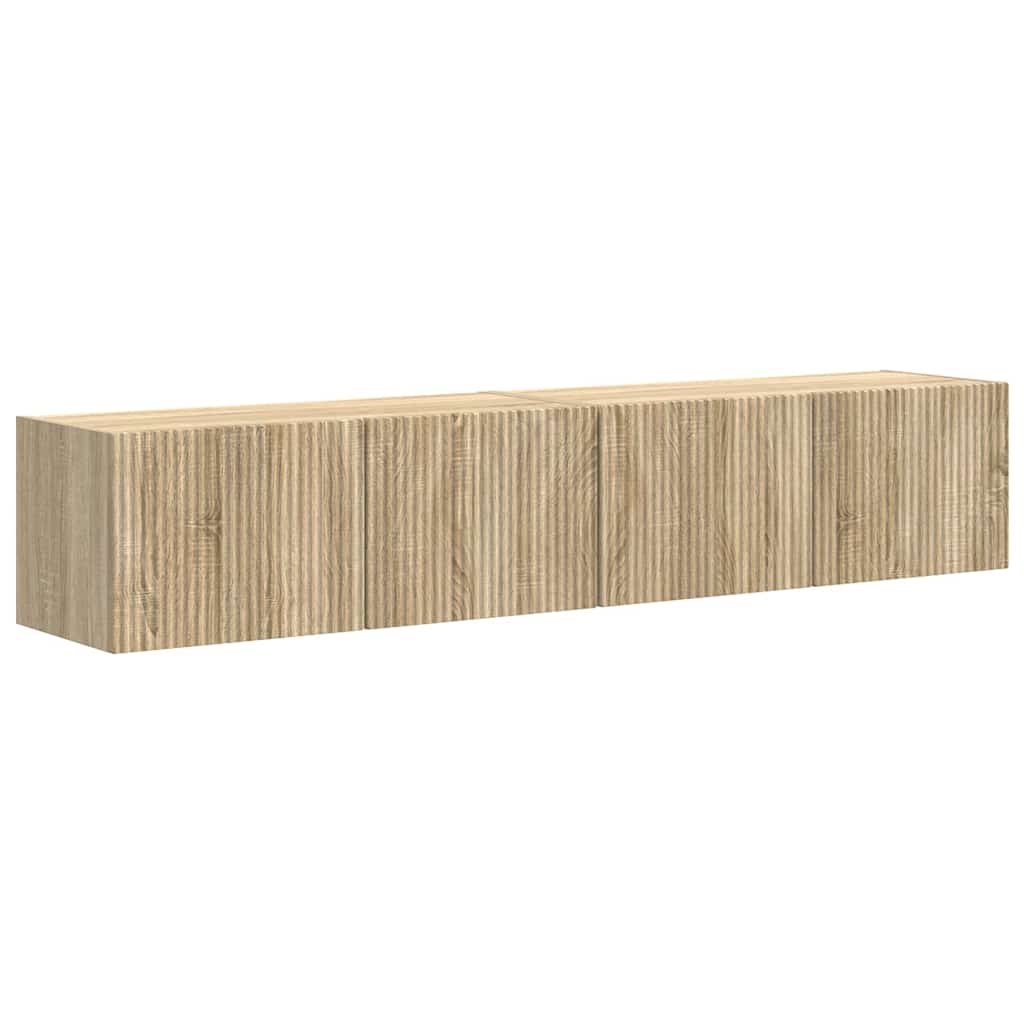 vidaXL Mueble de TV Montado en la Pared 2 uds. Madera de ingeniería Multicolor