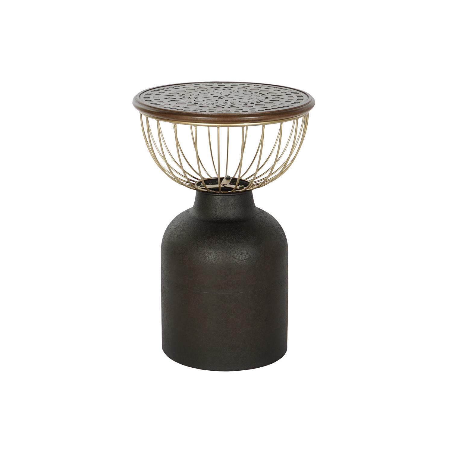 Mesita Auxiliar Abeto Metal 43,5X43,5X63,5 Negro - Fijalo - El mejor complemento para tu hogar.