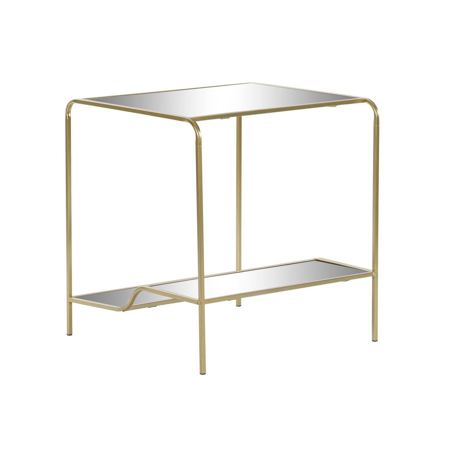 Mesita Auxiliar Metal Espejo 50X50X55 Mate Dorado - Fijalo - El mejor complemento para tu hogar.