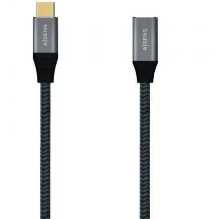 Cable Alargador USB 3.2 Tipo-C Aisens A107-0635 20GBPS 5A 100W/ USB Tipo-C Macho - USB Tipo-C Hembra