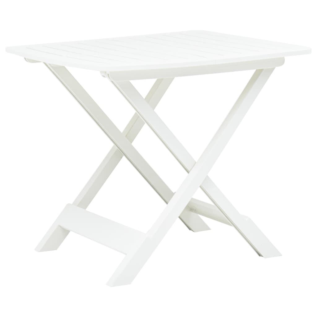 vidaXL Mesa de jardín plegable de plástico 79x72x70 cm en color Blanco/Antracita/Verde | estructura resistente ideal para salón dormitorio o estudio