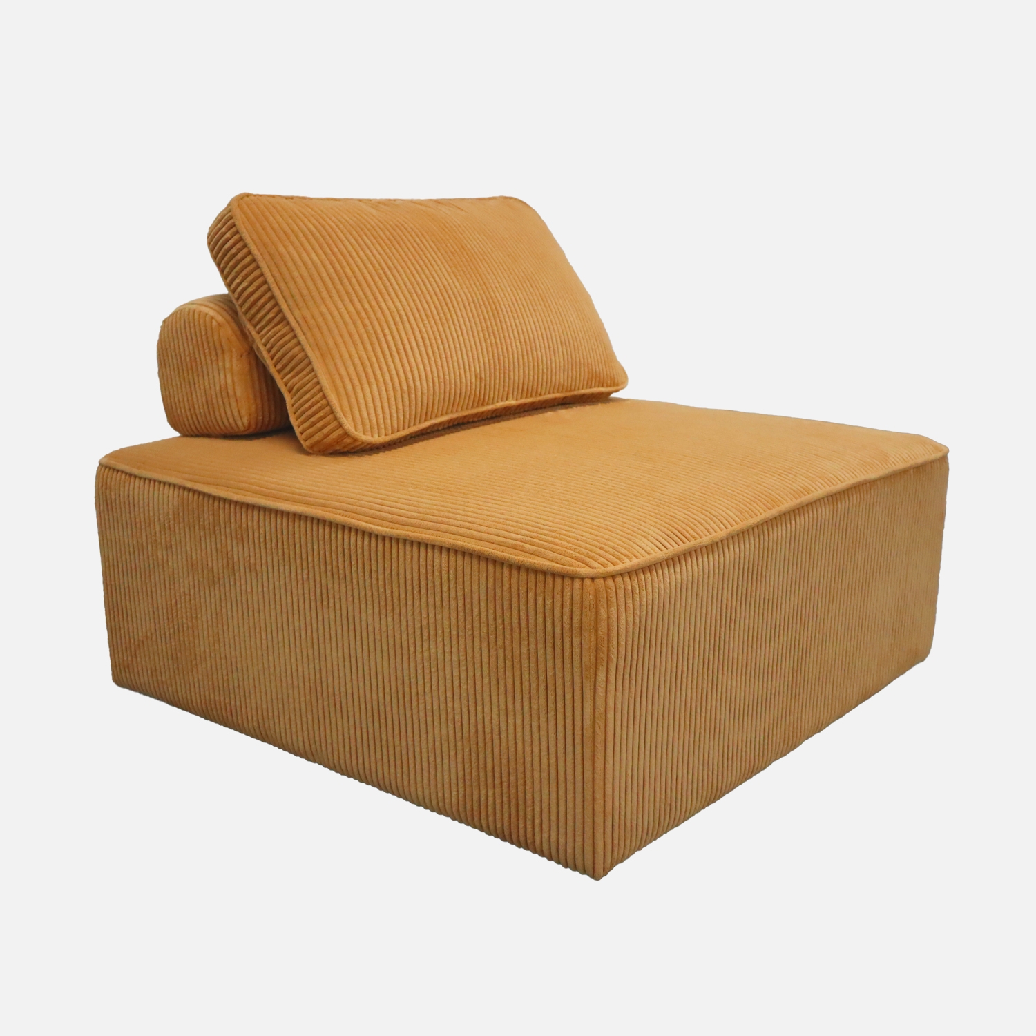 Sweeek - Módulo para sofá modular de pana, 1 plaza Verde - 90x90x40 cm