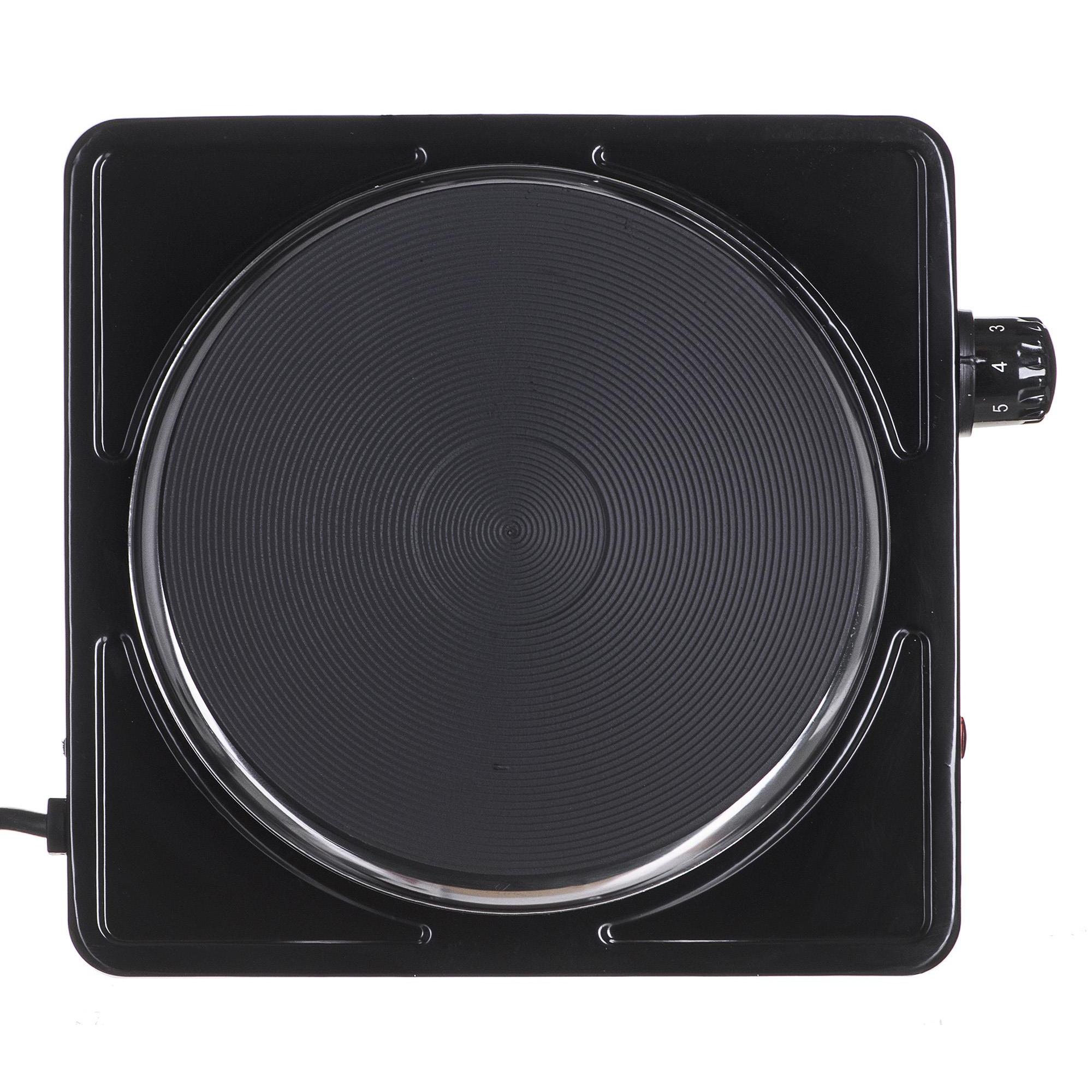 Esperanza EKH002K Electric Cooktop Black, 1 Cooking Zone, 1500W, 18.5cm Diameter, 5 Power Levels, Rotary Control, LED Indicators, CE Certified for Portable Use.