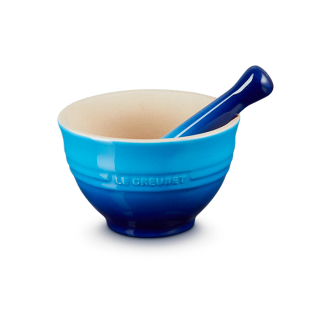 Mortero y Mano de Cerámica de Gres Le Creuset, 0.3 L, Resistente a Golpes y Cambios de Temperatura