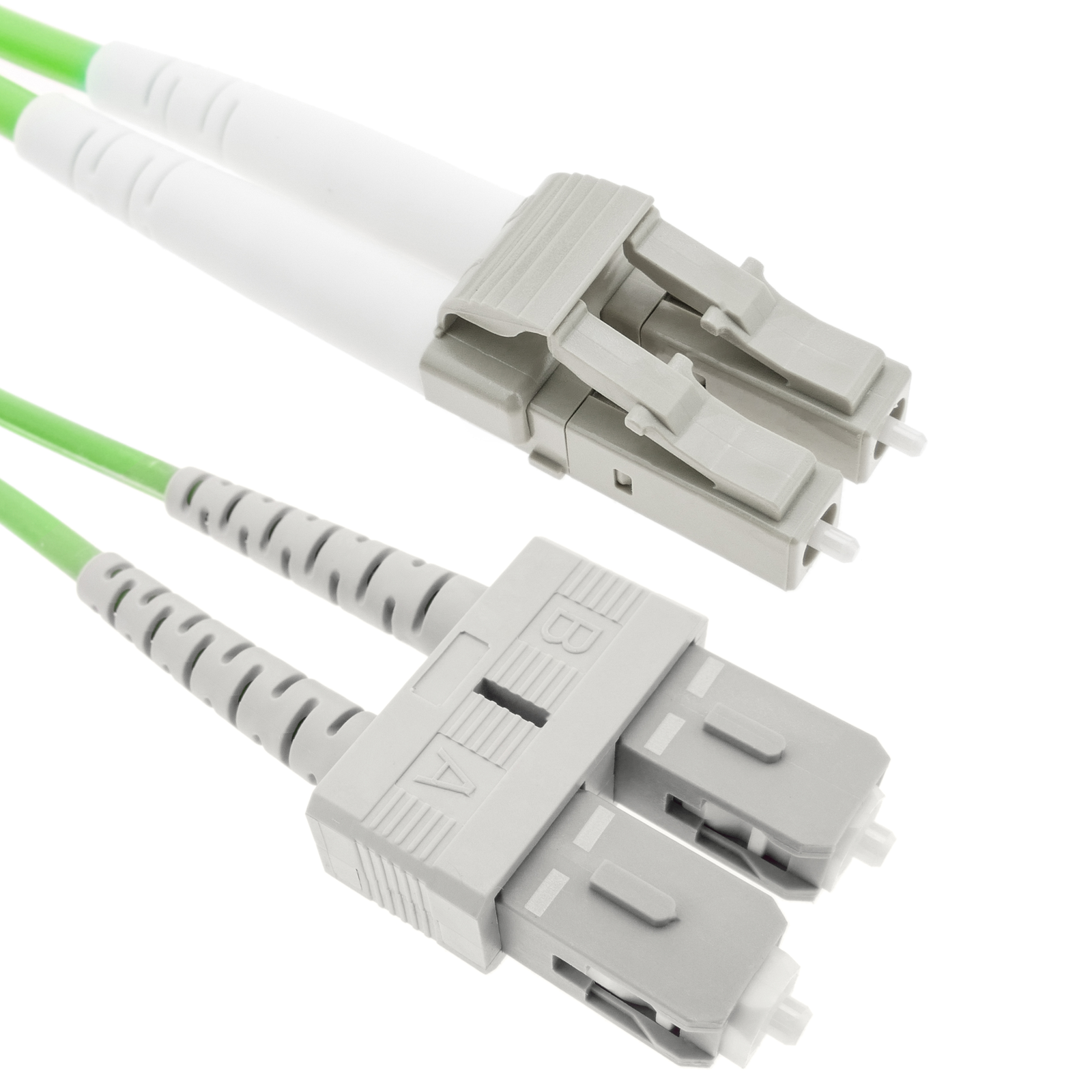 Cable de fibra óptica OM5 multimodo duplex 50µm/125µm LC/PC a SC/PC 100Gb de 15 m - BeMatik