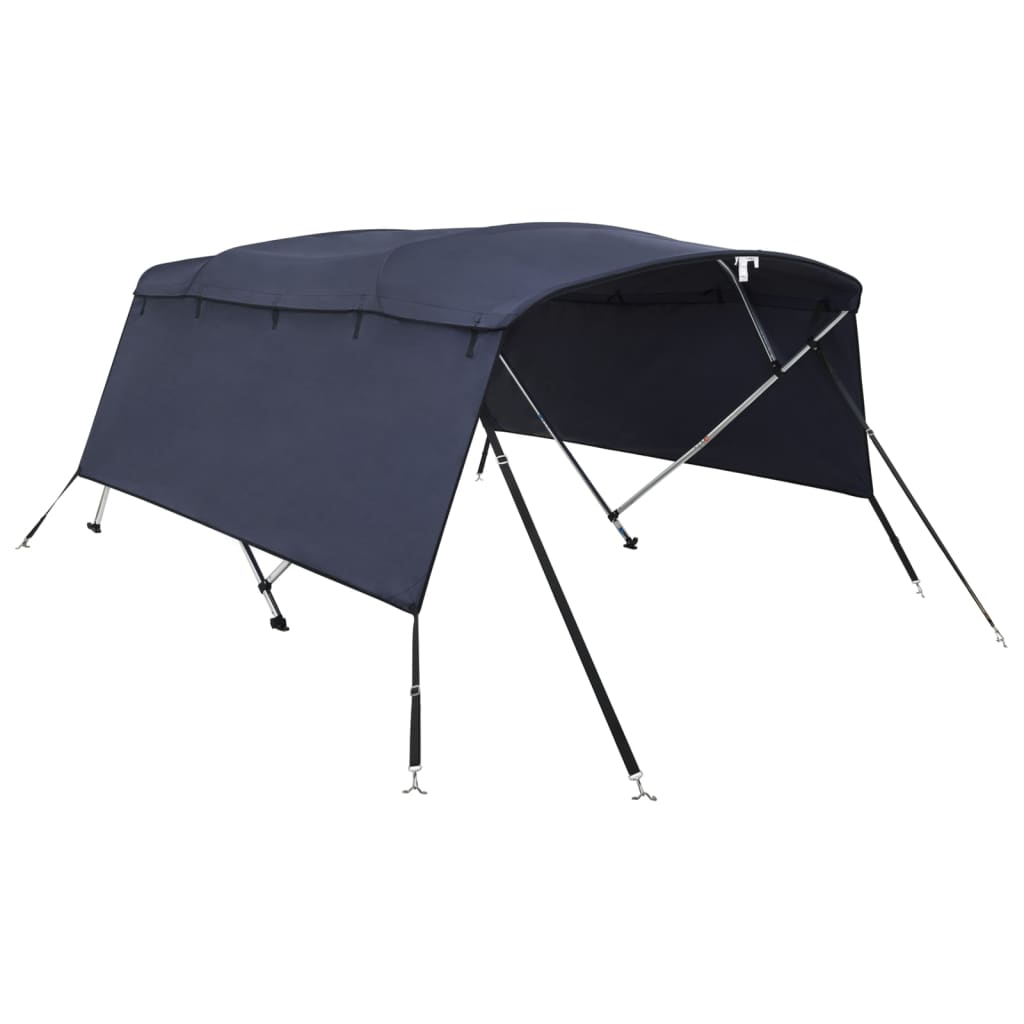 vidaXL Toldo bimini 4 arcos con paredes laterales 243x(200-213)x137 cm Color Azul, Blanco, anthracite grey y mas