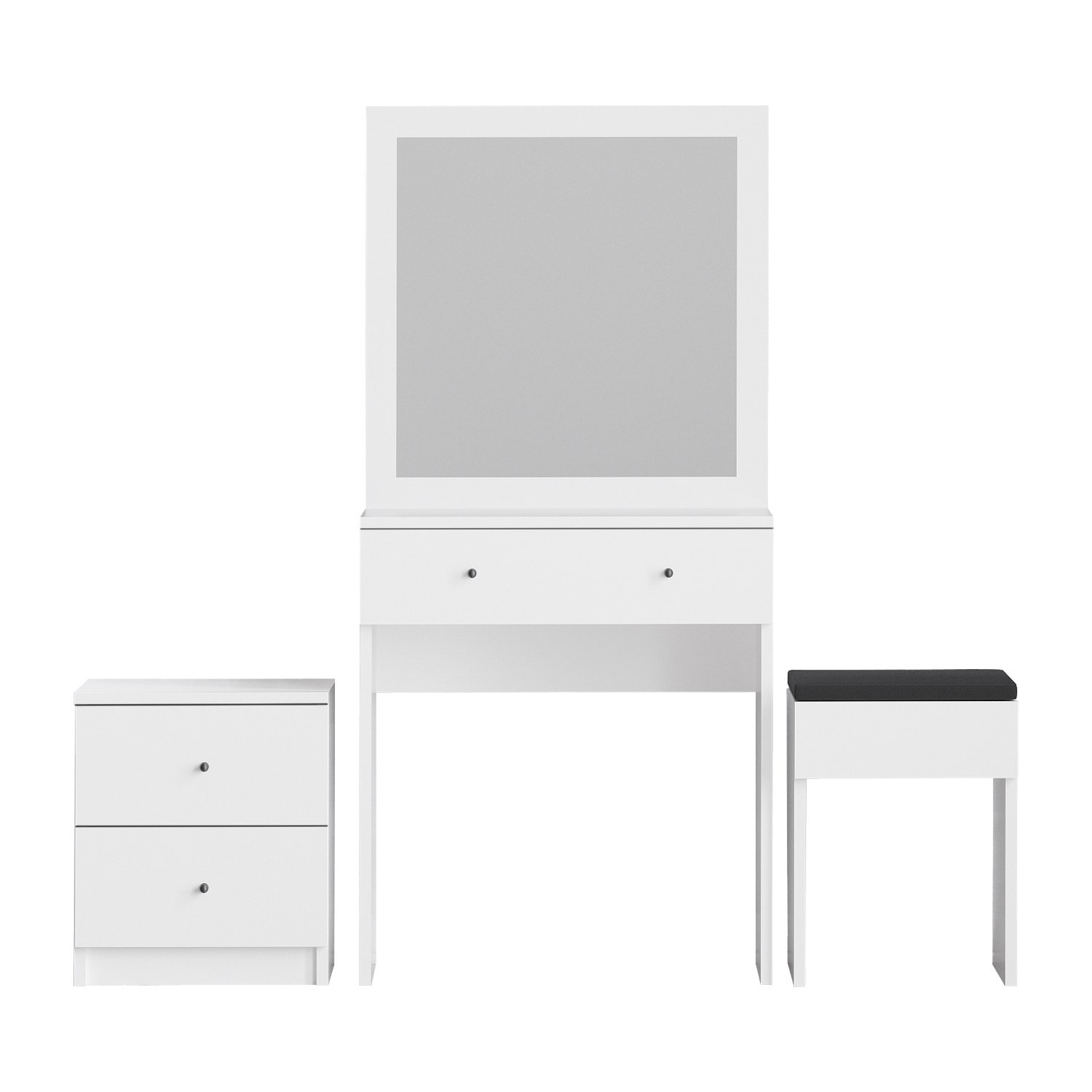 Habitat y Jardin - Juego de tocador de madera "Nice" - 65 x 35 x 139 cm - Blanco