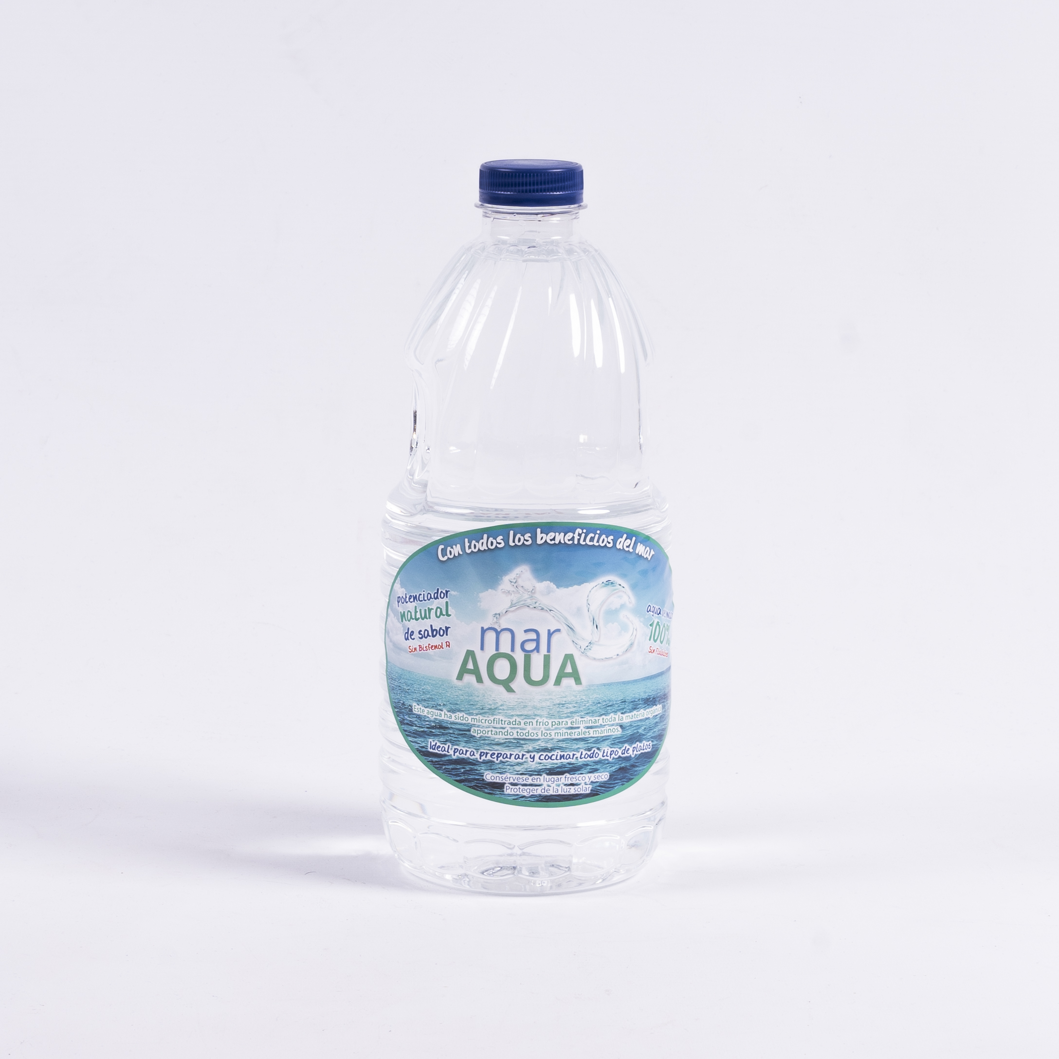 AQUA DE MAR BY VIZMARAQUA Agua de Mar Isotónica - Capacidad: 1,5 litros -  Envase PET libre de Bisfenol A y Ftatalos - Listo para beber - Aqua de Mar