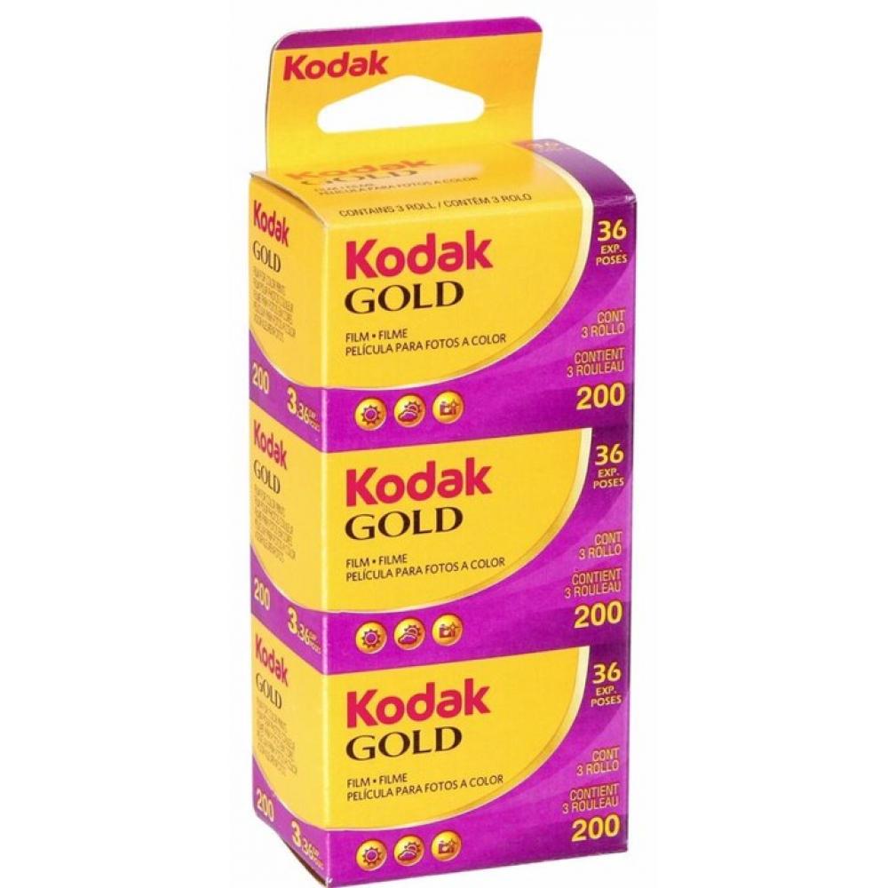 Carrete Kodak película analógica Pack de 3 unidades GB 135 36 exposiciones GOLD 200 ISO FILM carrete 35mm
