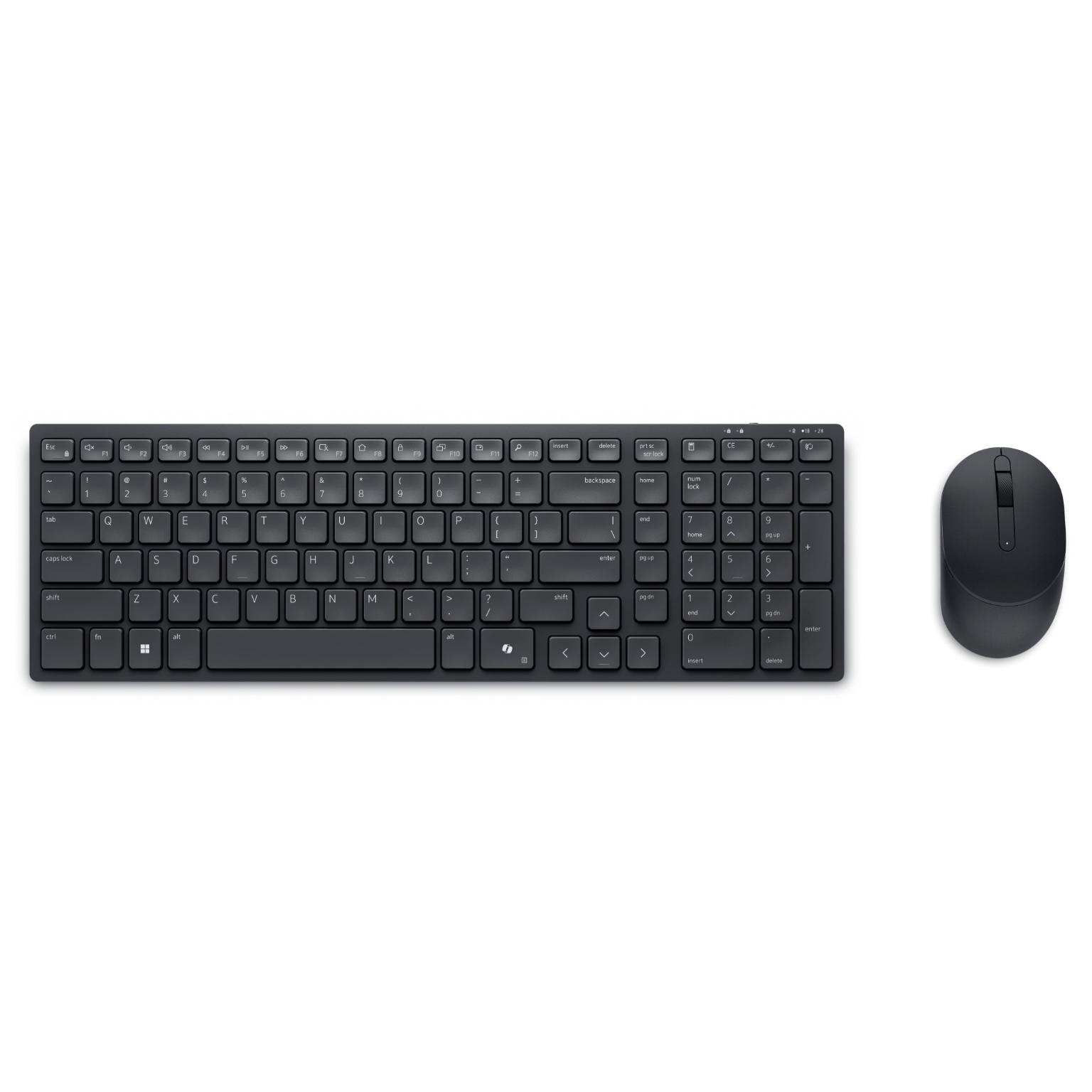 Dell | Teclado y ratón silenciosos | KM555 | Combo de teclado y ratón | Inalámbrico | QWERTY (Internacional de EE. UU.) | Negro | 2,4 GHz, Bluetooth 5.1 | Conexión inalámbrica