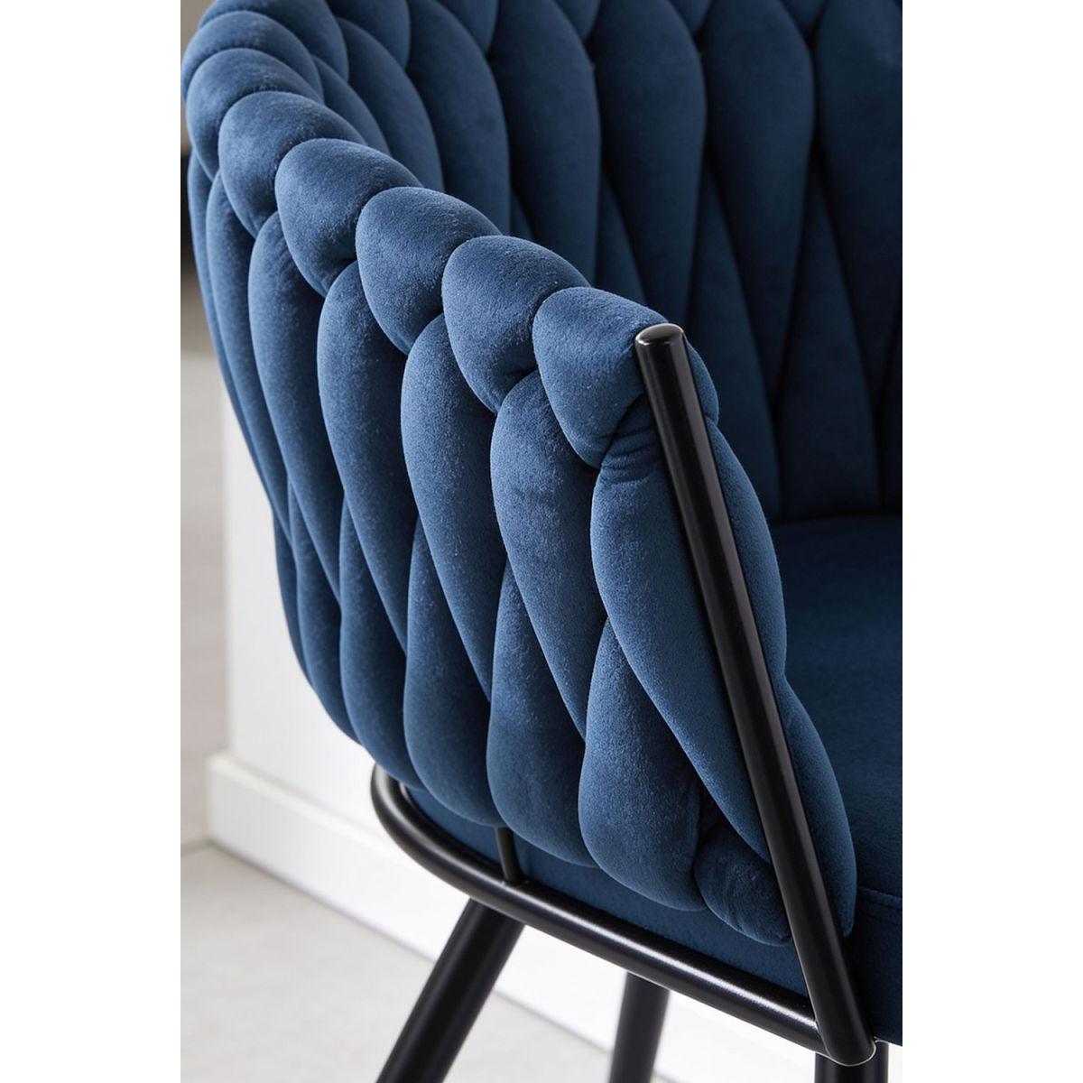 Regalos Miguel - Sillas Comedor - Silla Widny Black Terciopelo - Azul