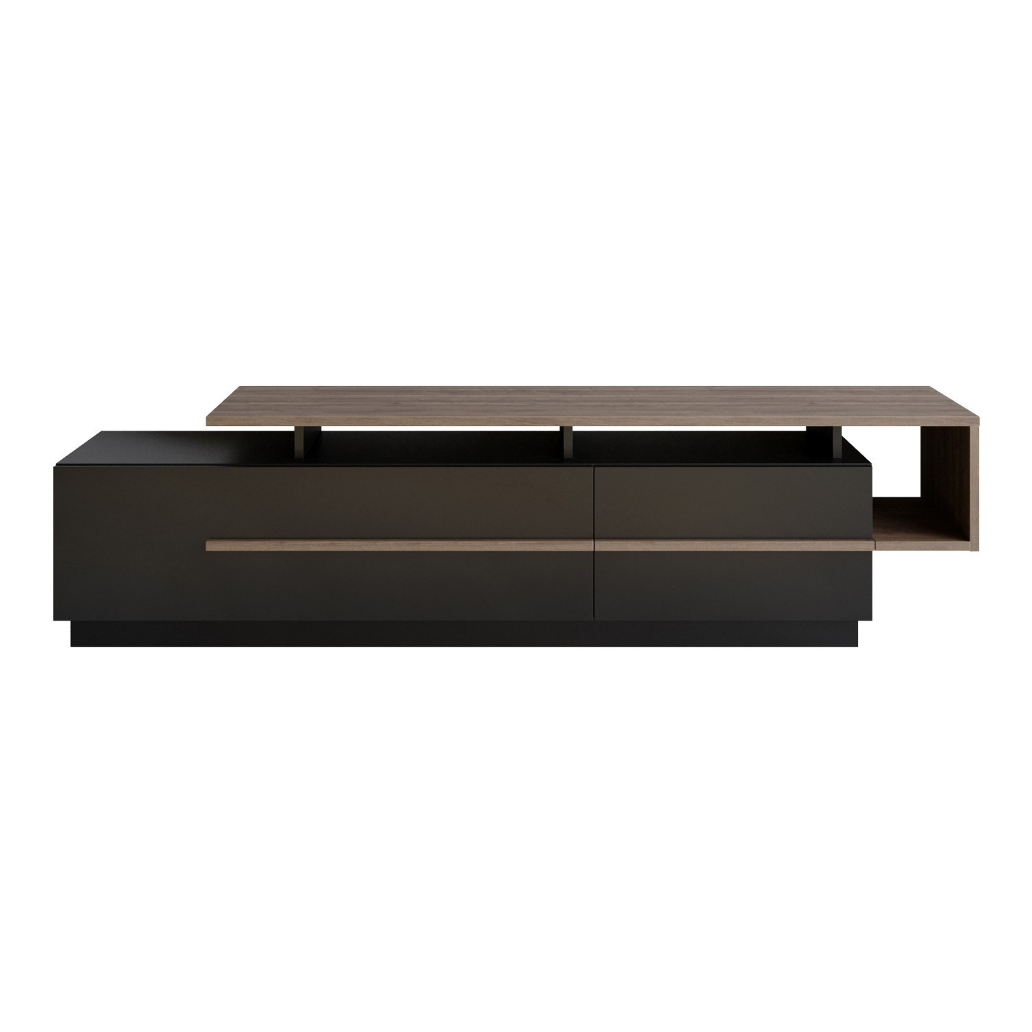 Habitat y Jardin - Soporte de TV de madera "Basak" - 180 x 40 x 46 cm - Negro