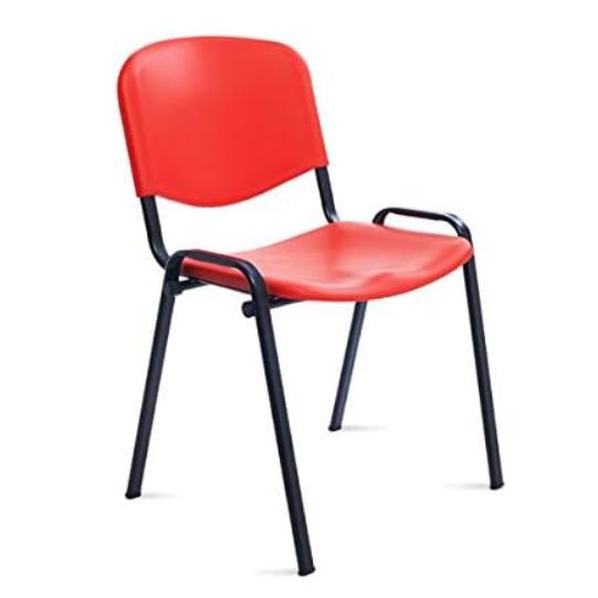 Silla Confidente Rocada de 4 Patas para Visitas en Color Rojo