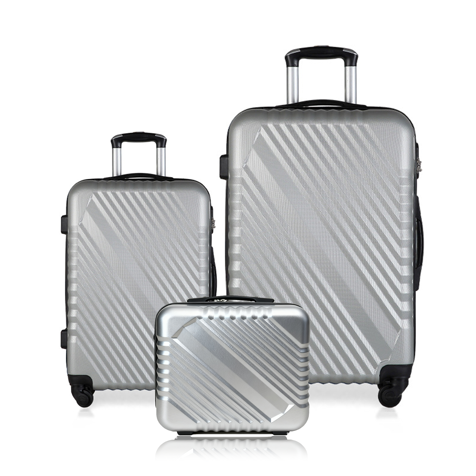 Juego de 3 Maletas Trolley Maleta, Maletas de Viaje Cabina ABS con Cierre de Combinación y 4 Ruedas Dobles 360. Maleta Rígida Resistente, Ligera con Interior Compartimentado DECODEKO