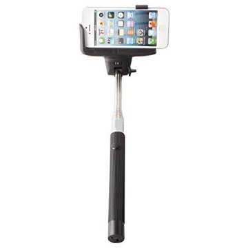 KHOMO Palo de Selfie Stick con Botón Bluetooth y Trípode para Móvil - Baston para Selfis Compatible con iPhone, Android, Xiaomi - Negro