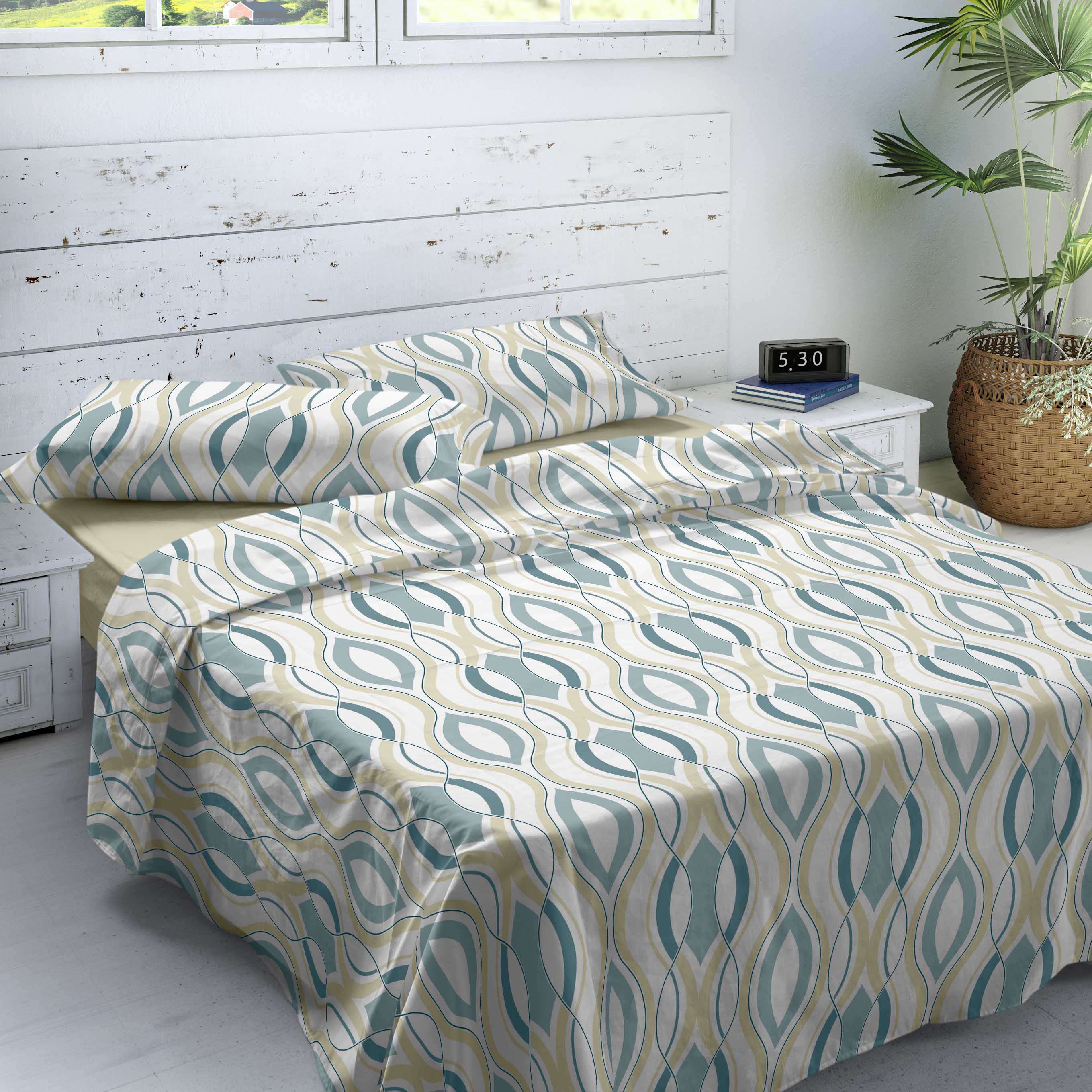 NATURALS - Juego de Sábanas Estampadas 3/4 Piezas Otoño Invierno - 7 Modelos Diferentes - Incluye Sábana Bajera + 1/2 Fundas de Almohada - Algodón Franela Extra Suave - Cama 90/105/135/150/180
