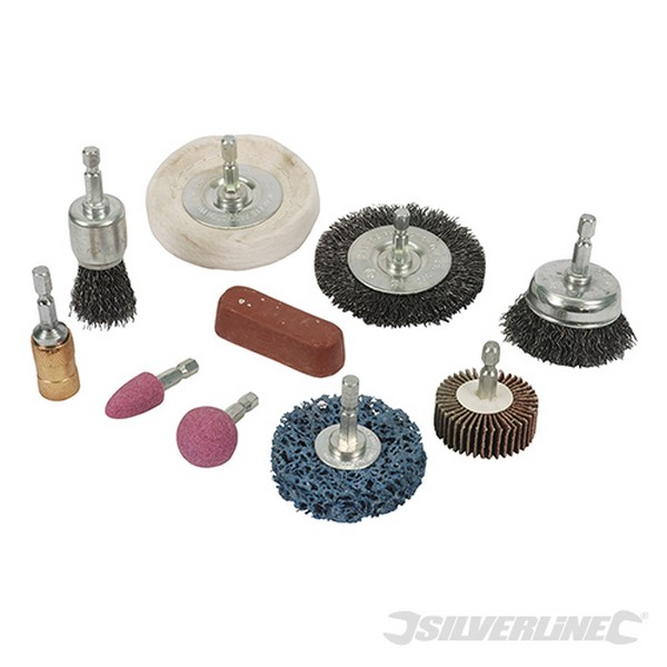 Accesorios para limpieza y pulido. 10 pzas (6 mm) Silverline T0S918557