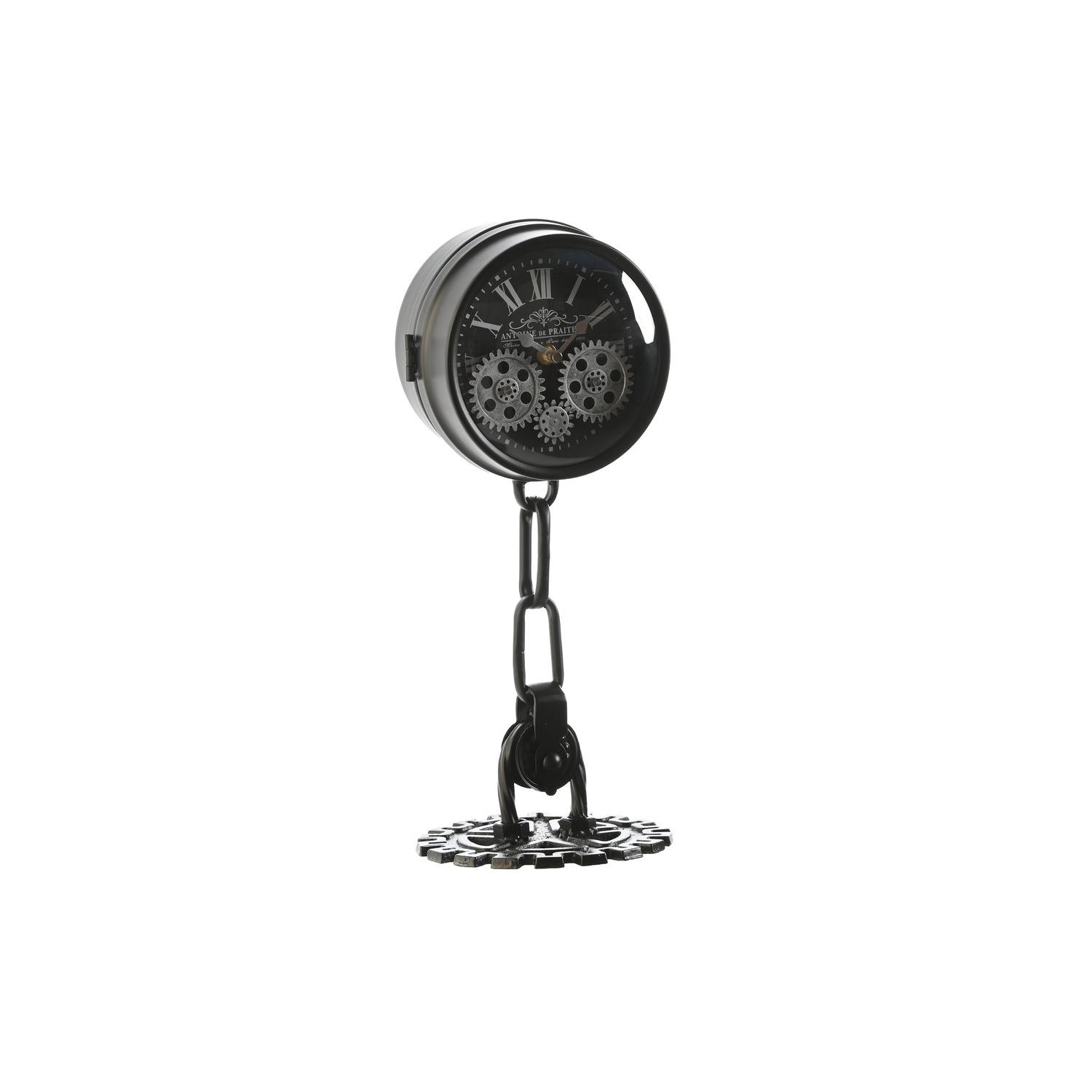 Reloj Sobremesa Metal Cristal 18X17X40,5 Negro El mejor complemento para tu hogar  -Fijalo-