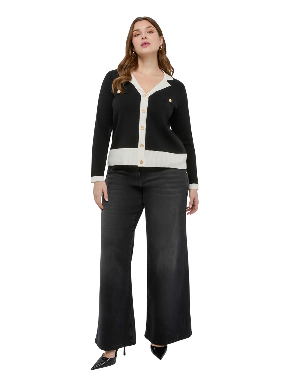 Fiorella Rubino - Chaqueta de punto fino con perfiles en contraste